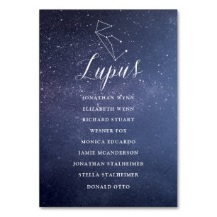 Stars Galaxy Wedding Seating Chart Card Lupus