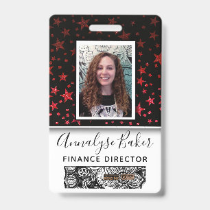 Stars Glitter Professional CNA Nurse Photo Name Ba Badge