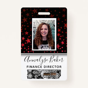 Stars Glitter Professional CNA Nurse Photo Name Ba Badge