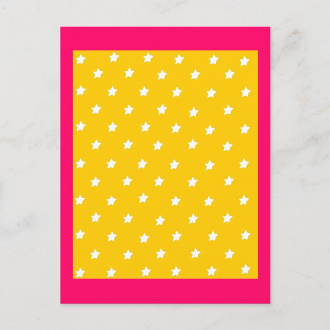Stars Gold White The MUSEUM Zazzle Gifts Postcard (Front)