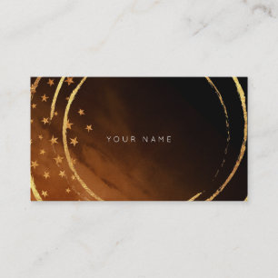 Stars Golden Circles Black Brown Vip Business Card