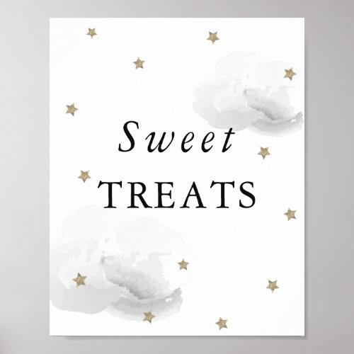 Stars  Gray Clouds Baby Shower Sweet Treats Sign