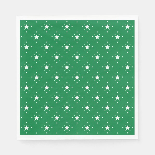 Stars Green Christmas Background Napkins (Front)