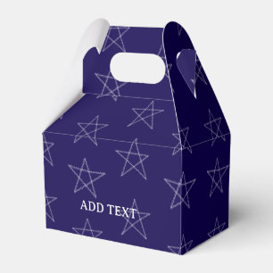 Stars Hand Drawn Custom Name Purple Favor Boxes