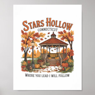 Stars Hollow Pumpkin Thanksgiving Autumn Fall Y'al Poster