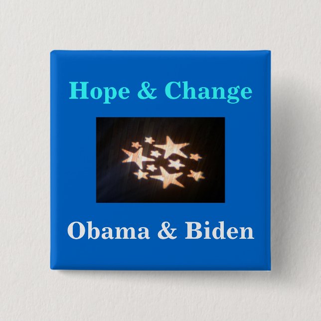 stars, Hope & Change, Obama & Biden Pinback Button (Front)