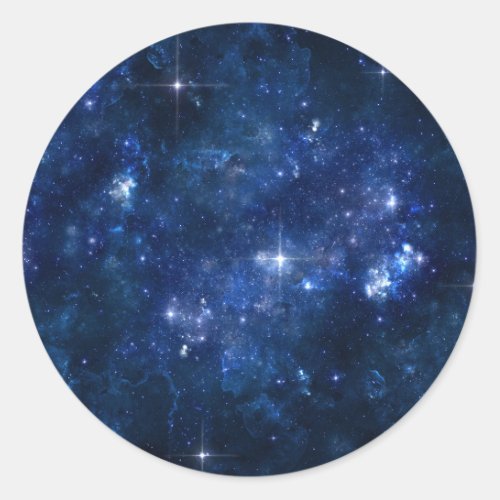 Stars In Dark Sky DIY Text Art Photo or Logo Classic Round Sticker