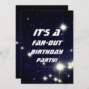 Stars in Deep Space Dark Blue Happy Birthday Invitation