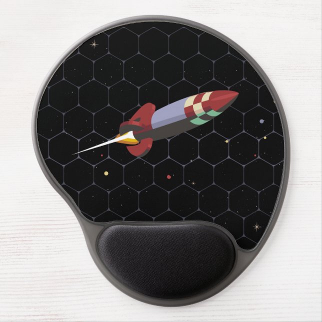Stars in Deep Space Rocket Gel Mousepad (Front)