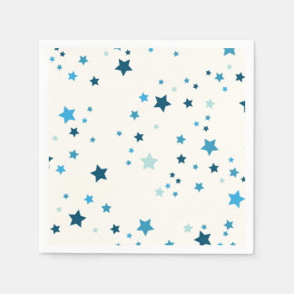 Stars in multiple shades of blue napkins