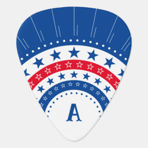 Stars in Red, White, and Blue with Monogram Guitar Pick