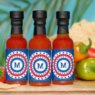 Stars in Red, White, and Blue with Monogram Hot Sauces