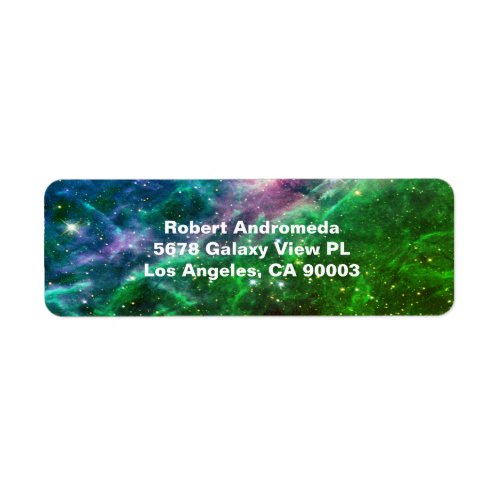 Stars in Tarantula Nebula Blue to Green Address Label