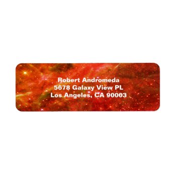 Stars In Tarantula Nebula Enhanced Orange Address Label by galaxyofstars at Zazzle