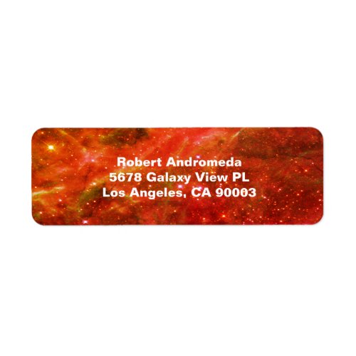 Stars in Tarantula Nebula Enhanced Orange Address Label