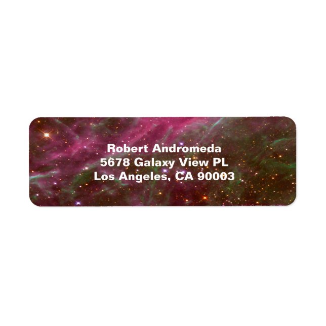 Stars in Tarantula Nebula Pink Hue ZGOS, Address Label (Front)