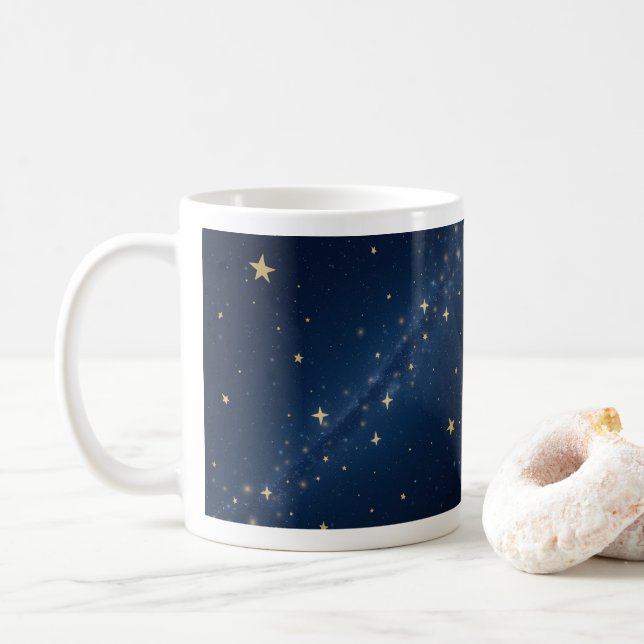 stars in the night sky coffee mug (With Donut)