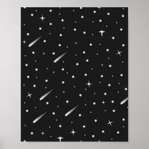 Stars in the night sky pattern poster