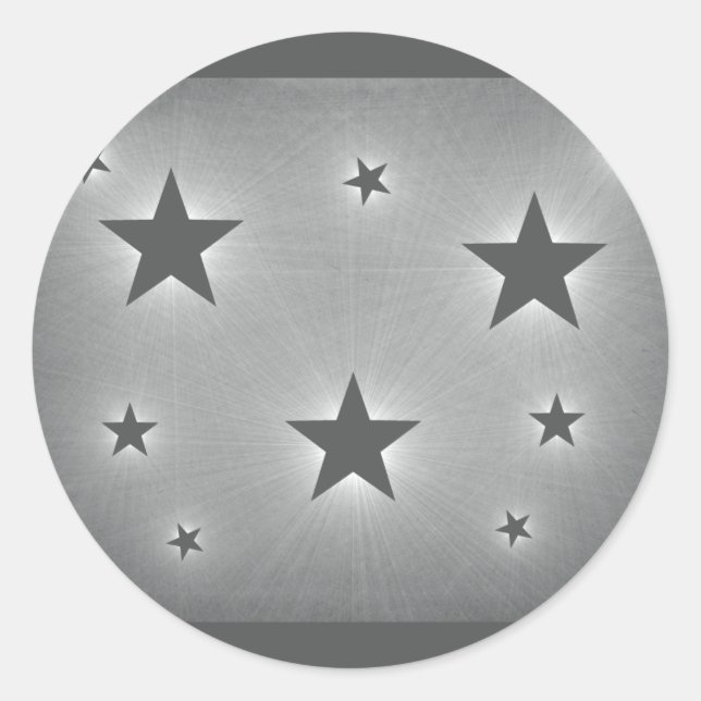 Stars in the Night Sky Stickers, Dark Gray Classic Round Sticker (Front)