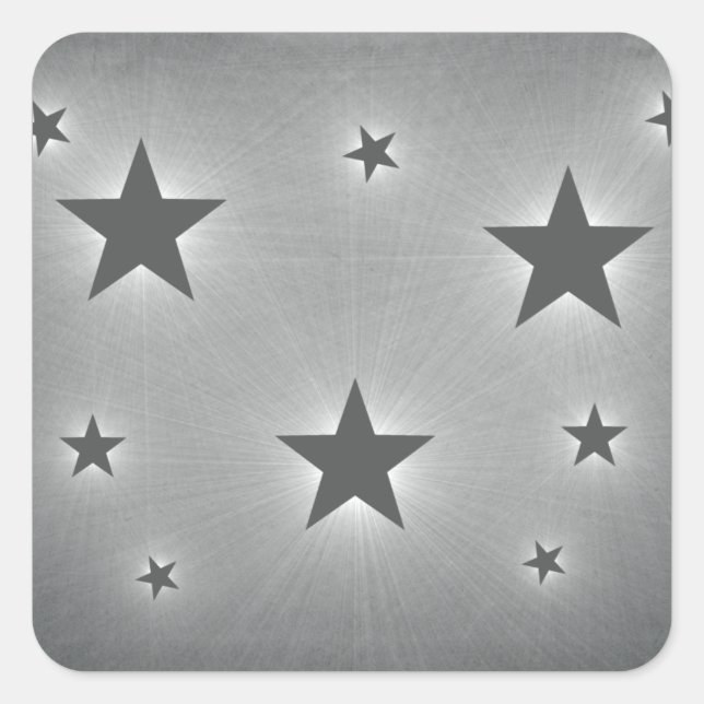 Stars in the Night Sky Stickers, Dark Gray Square Sticker (Front)