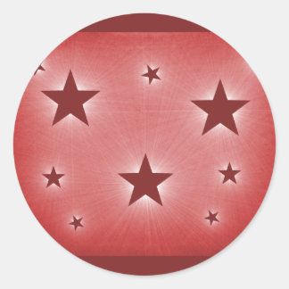 Stars in the Night Sky Stickers, Dark Red Classic Round Sticker