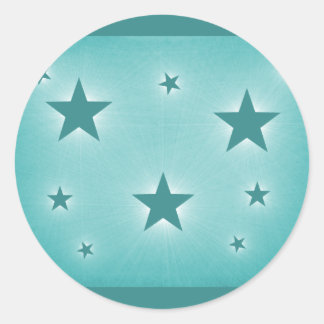 Stars in the Night Sky Stickers, Teal Classic Round Sticker