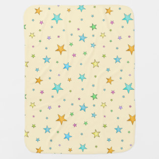 Stars in the sky yellow baby blanket