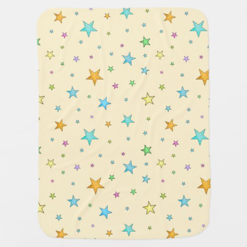 Stars in the sky yellow baby blanket