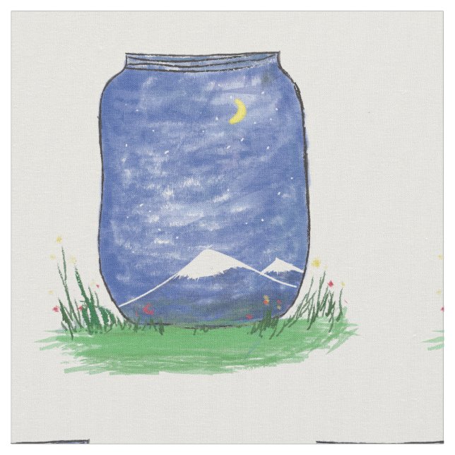 Stars Jar Fabric (Close Up)