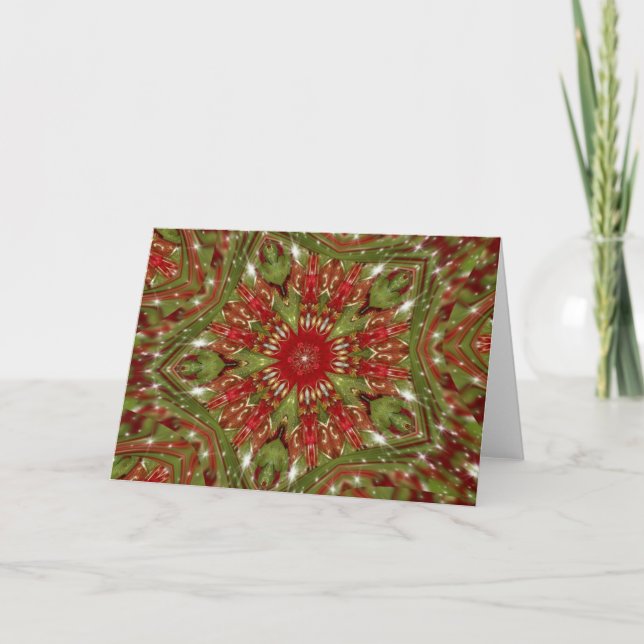 Stars Kaleidoscope Holiday Card (Front)