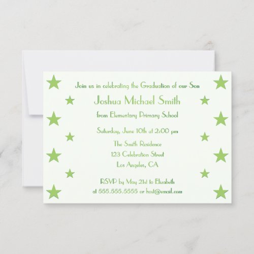 Stars Kids Custom Graduation Party Invitation Card