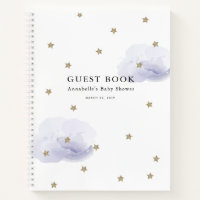 Stars & Lavender Clouds Baby Shower Guest Book