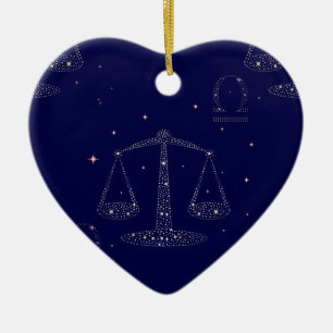 stars libra ceramic ornament