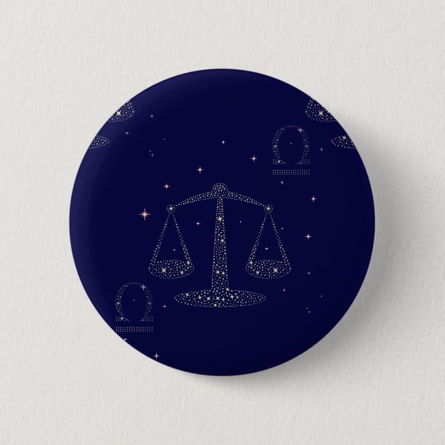 stars libra pinback button (Front)