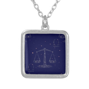 stars libra silver plated necklace