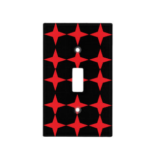 Stars Light Switch Cover Black Red