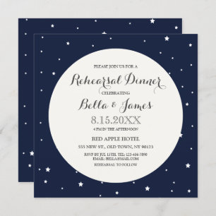 Stars Midnight Blue Moon Rehearsal Dinner Invite
