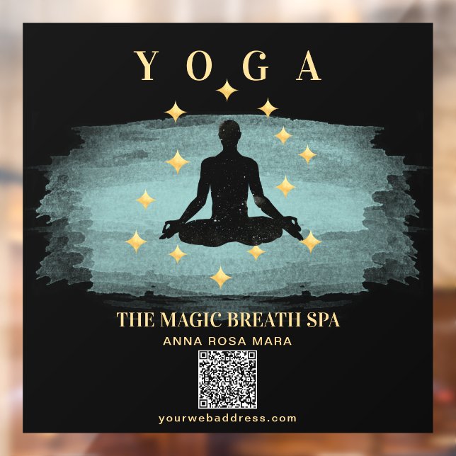 ** Stars Mindfulness Reiki Yoga Man Meditation Window Cling (Sheet 2)