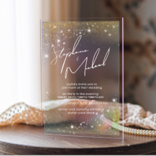Stars Modern Wedding Acrylic Invitation
