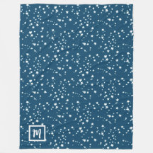Stars monogram fleece blanket