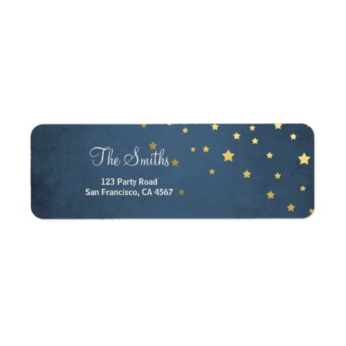 Stars Moon Address Labels Gold Baby shower Galaxy 