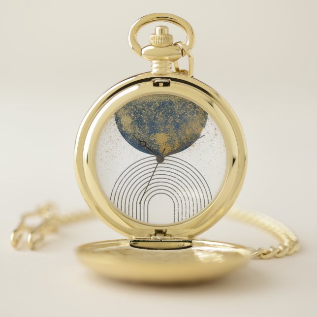 Stars Moon and Rainbow Pocket Watch (Inside)