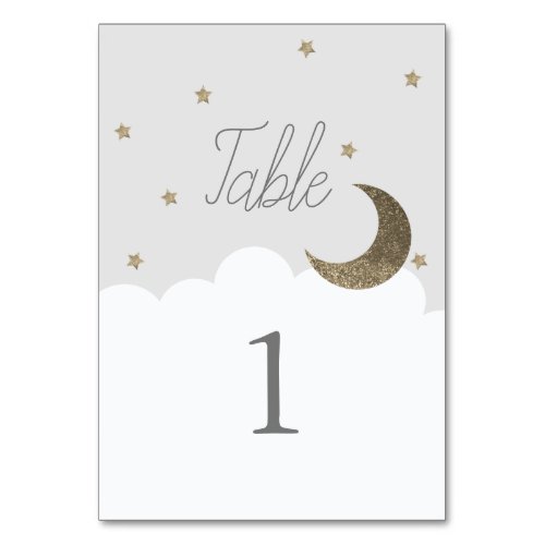 Stars  Moon Baby Gray Table Number