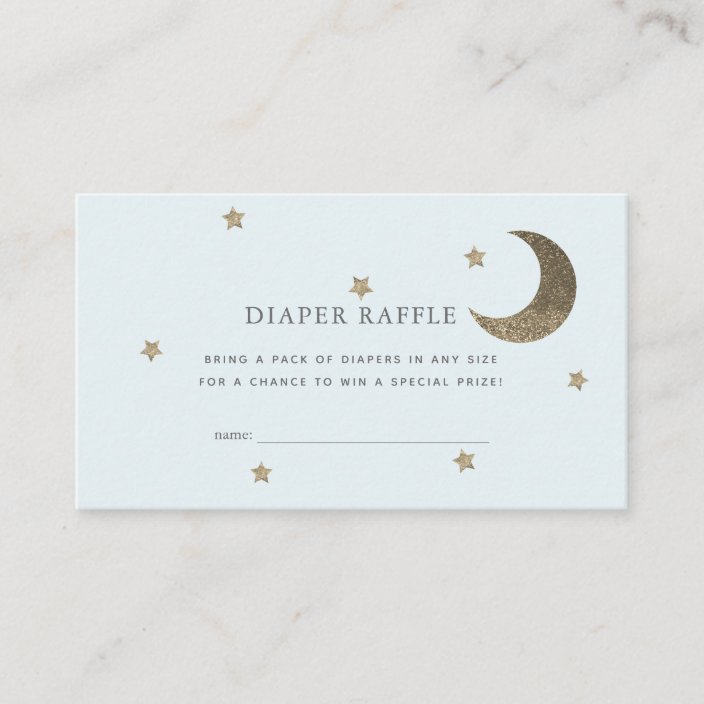 Stars Moon Baby Shower Blue Diaper Raffle Ticket Enclosure Card Zazzle Com