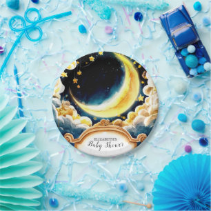 Stars Moon Celestial Baby Shower Paper Plates