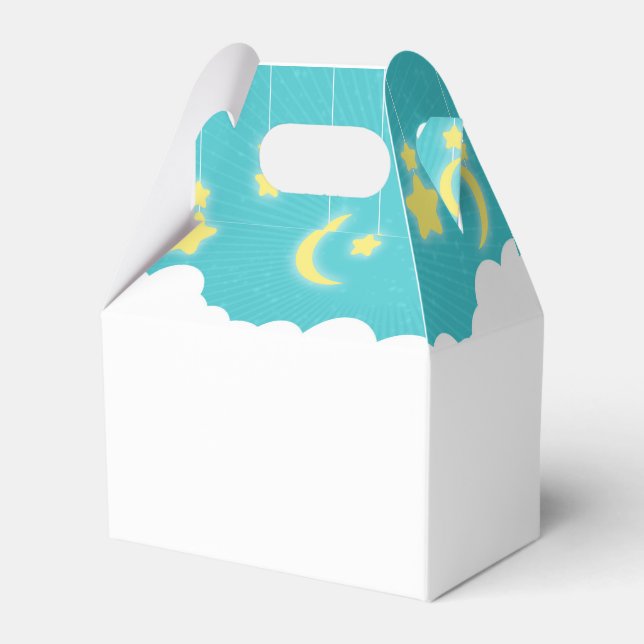 Stars Moon & Clouds Baby Shower Favor Boxes (Back Side)