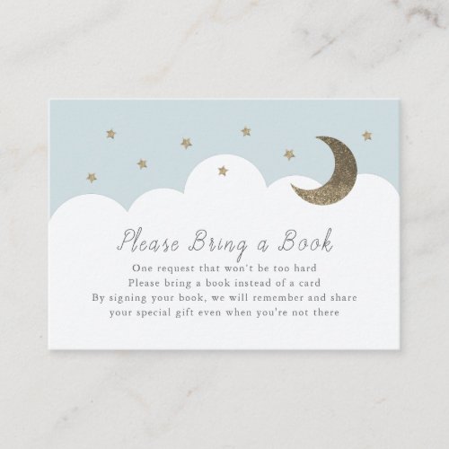 Stars Moon  Clouds Blue Please Bring a Book Card