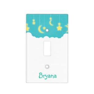 Stars Moon & Clouds Nursery Light Switch Cover