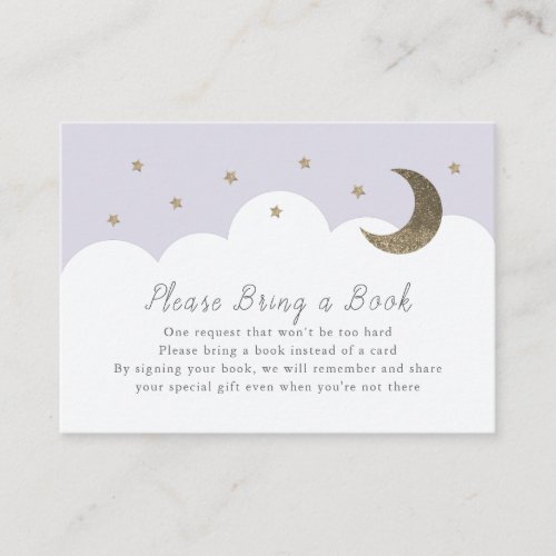 Stars Moon  Clouds Purple Books for Baby Card