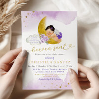 Stars Moon Lilac Heaven Sent Mexican Baby Shower
